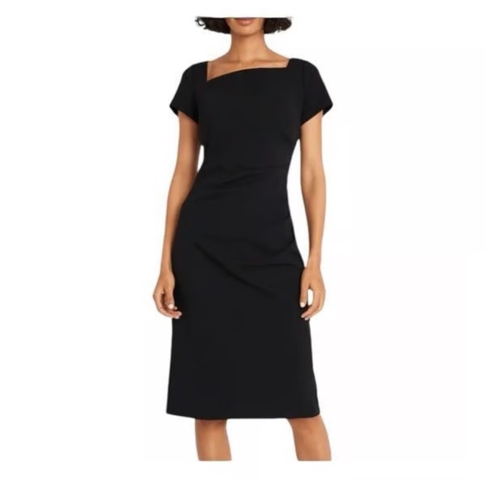 Maggy London One Shoulder Black Dress
